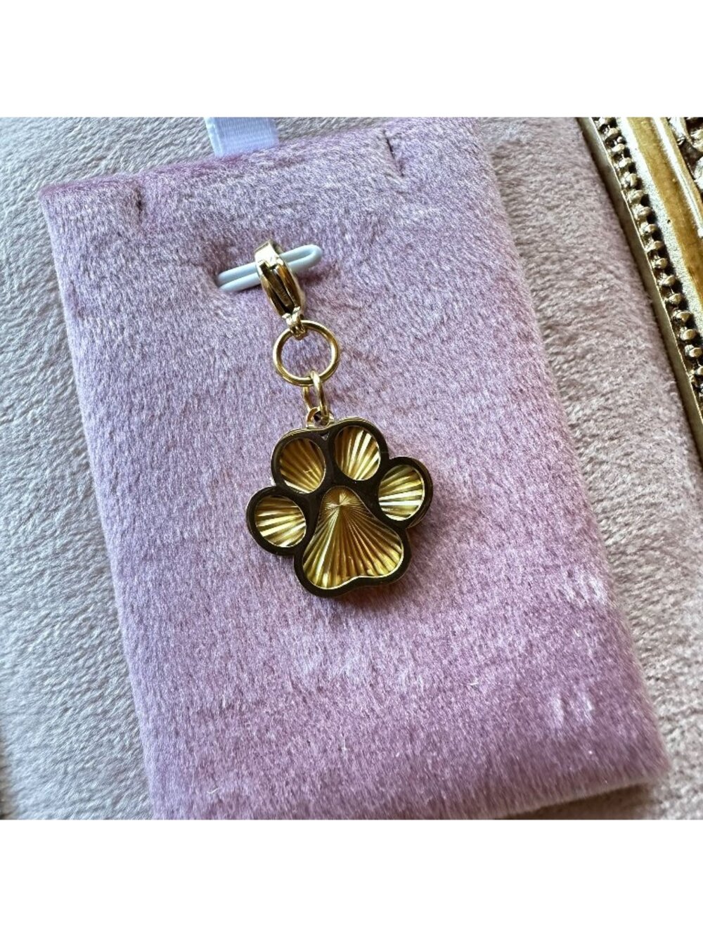 Gold Paw Print Charm 18K Gold PVD Stainless Steel Waterproof Lobster Claw Clasp